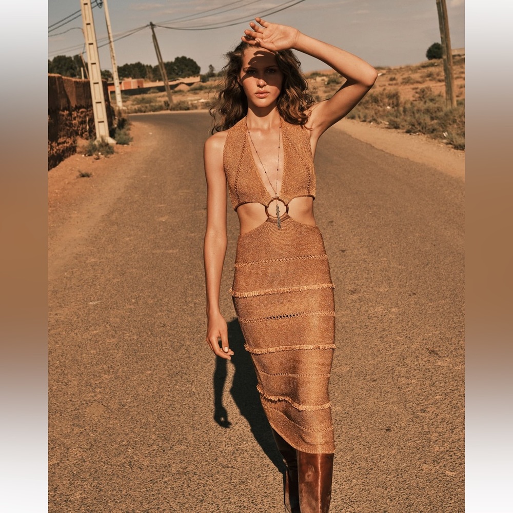Buckles Metallic thread knit dress BRAND NEW ZARA. SOLD OUT ONLINE ref 0195/001